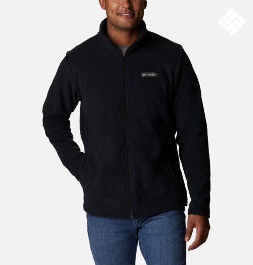 Men's Columbia Castle Dale Full Zip Fleece Jackets Black | CA-P4068