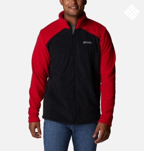 Men's Columbia Castle Dale Full Zip Fleece Jackets Red / Black | CA-U534L