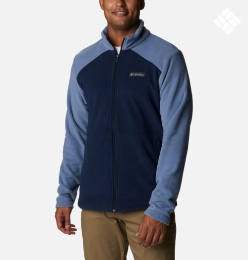 Men's Columbia Castle Dale Full Zip Fleece Jackets Navy | CA-VA534