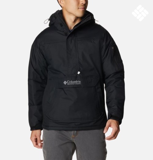 Men's Columbia Challenger Anorak Insulated Jackets Black | CA-Z0641