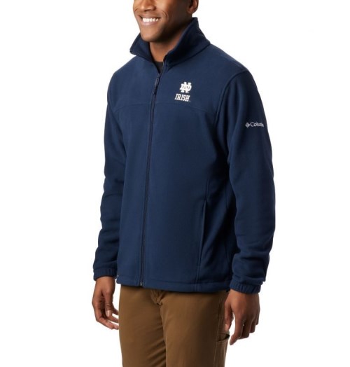 Men's Columbia Collegiate Flanker III - Notre Dame Fleece Jackets Navy | CA-G1460