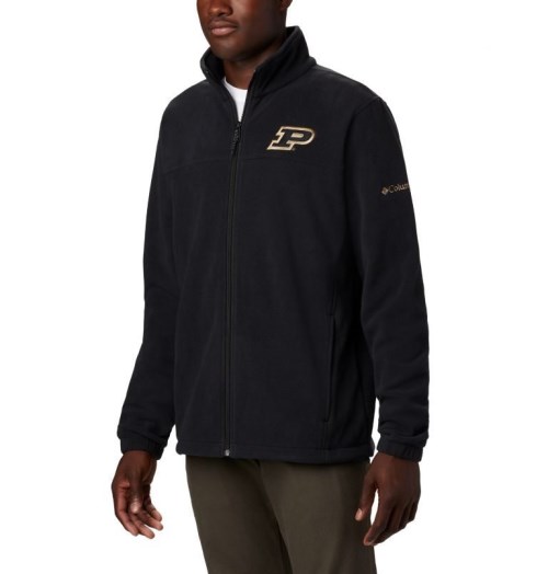 Men's Columbia Collegiate Flanker III - Purdue Fleece Jackets Black | CA-I6C1A