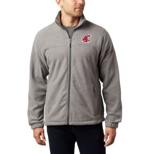 Men's Columbia Collegiate Flanker III - Washington State Fleece Jackets Grey | CA-YL53A