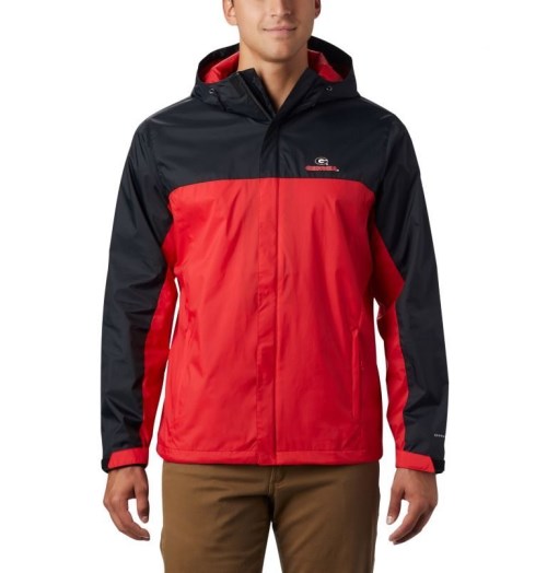 Men's Columbia Collegiate Glennaker Storm - Georgia Jackets Black / Red | CA-I6184