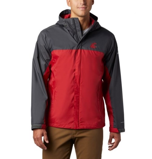 Men's Columbia Collegiate Glennaker Storm - Washington State Jackets Black / Red | CA-N1A85