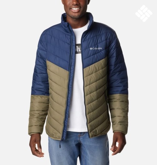 Men's Columbia Eddie Gorge Omni-Heat Infinity Insulated Jackets Navy / Olive | CA-L386L