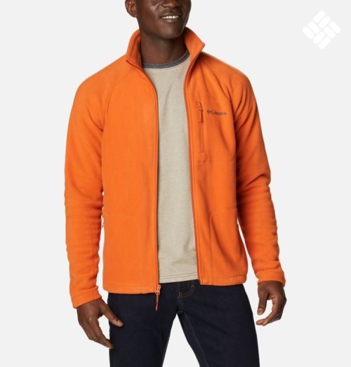 Men's Columbia Fast Trek II Full Zip Fleece Jackets Orange | CA-K8C05