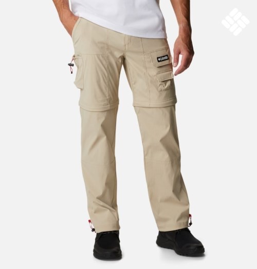 Men's Columbia Field Creek Convertible Cargo Hiking Pants Khaki | CA-Z510L