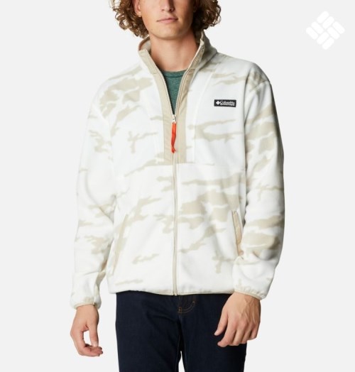 Men's Columbia Field ROC Backbowl Full Zip Fleece Jackets Camo | CA-SA305