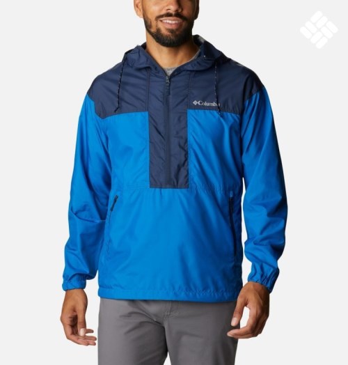 Men's Columbia Flash Challenger Anorak Jackets Blue | CA-F1C0A