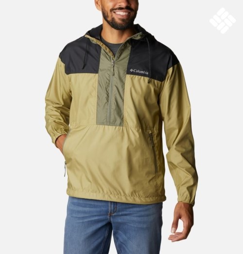 Men's Columbia Flash Challenger Anorak Jackets Olive / Black | CA-NL31A