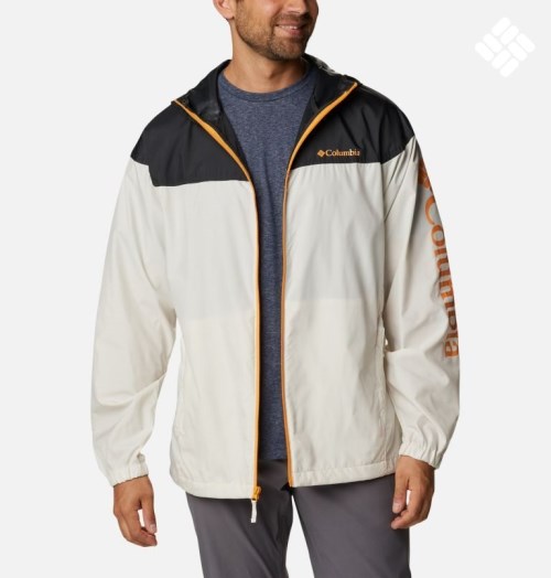 Men's Columbia Flash Challenger Novelty Windbreaker Jackets Cream / Black | CA-Y530L