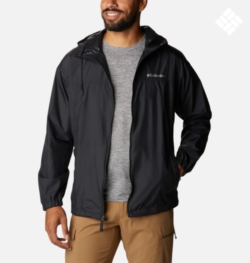 Men's Columbia Flash Challenger Windbreaker Jackets Black | CA-B568A