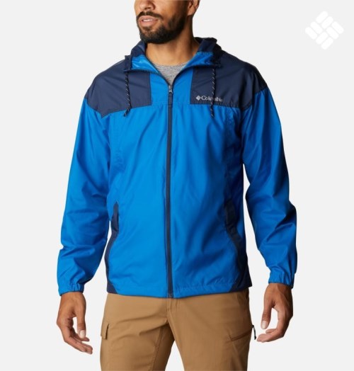 Men's Columbia Flash Challenger Windbreaker Jackets Blue | CA-BCL53