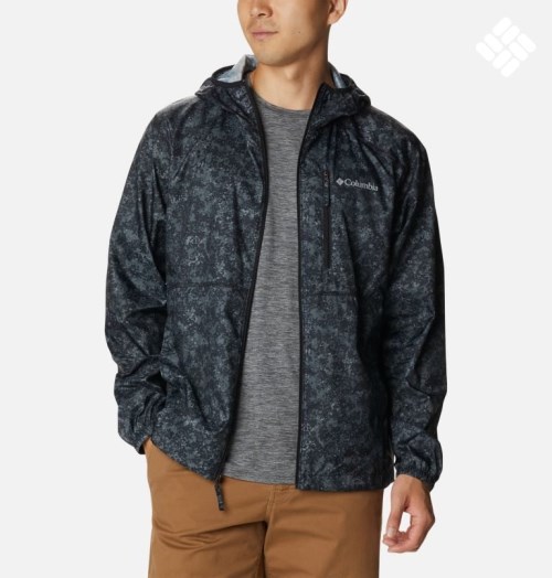 Men's Columbia Flash Forward Windbreaker Print Jackets Black | CA-JA504