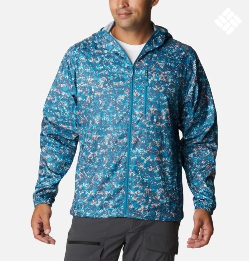 Men's Columbia Flash Forward Windbreaker Print Jackets Blue | CA-K36LC