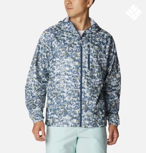 Men's Columbia Flash Forward Windbreaker Print Jackets Blue | CA-S16AL