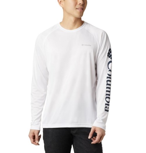 Men's Columbia Fork Stream Long Sleeve Sweatshirts White | CA-XA613