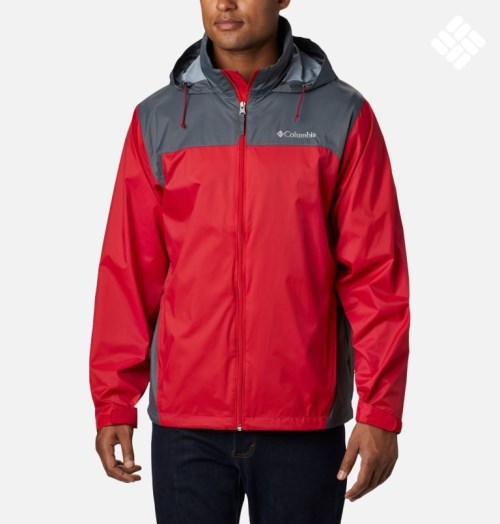 Men's Columbia Glennaker Lake Rain Jackets Red | CA-GCA1L