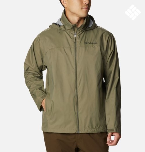 Men's Columbia Glennaker Lake Rain Jackets Olive | CA-VCL34