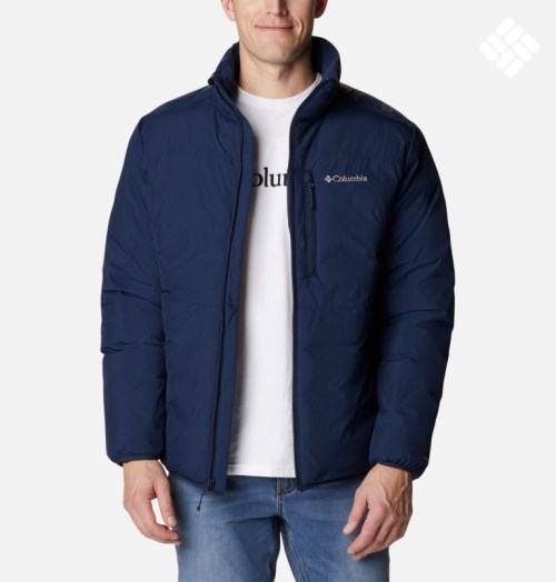 Men's Columbia Grand Wall Insulated Jackets Navy | CA-R8531