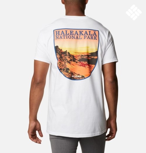 Men's Columbia Haleakala National Park T Shirts White | CA-X06L1