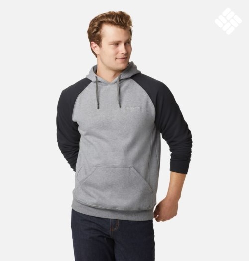 Men's Columbia Hart Mountain II Hoodie Grey / Black | CA-H6L4C