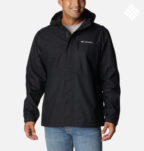 Men's Columbia Hikebound Rain Jackets Black | CA-A58C6