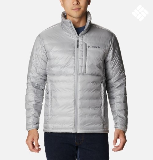 Men's Columbia Infinity Summit Omni-Heat Infinity Double Wall Down Jackets Light Grey | CA-C315L