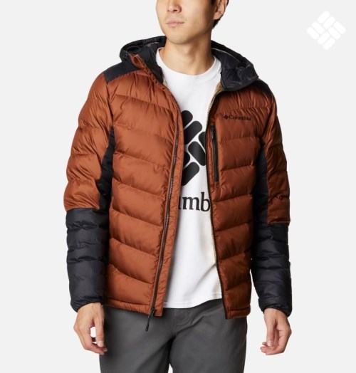 Men's Columbia Labyrinth Loop Omni-Heat Infinity Hooded Insulated Jackets Brown | CA-VAC85