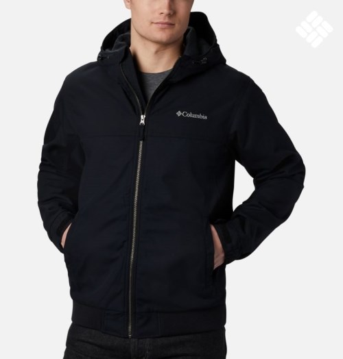 Men's Columbia Loma Vista Hooded Jackets Black | CA-TC863