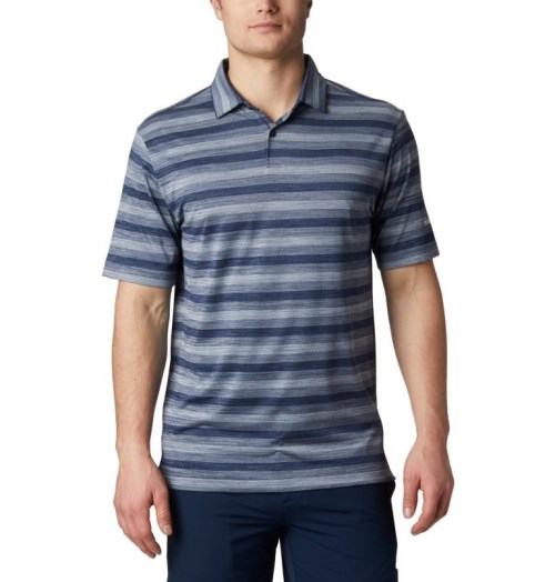 Men's Columbia Omni-Wick Chatter Polo Shirts Stripe | CA-OL053