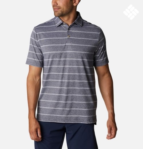 Men's Columbia Omni-Wick Pitch Mark Polo Shirts Stripe | CA-DAC1L