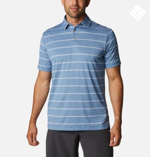 Men's Columbia Omni-Wick Pitch Mark Polo Shirts Stripe | CA-S81CA