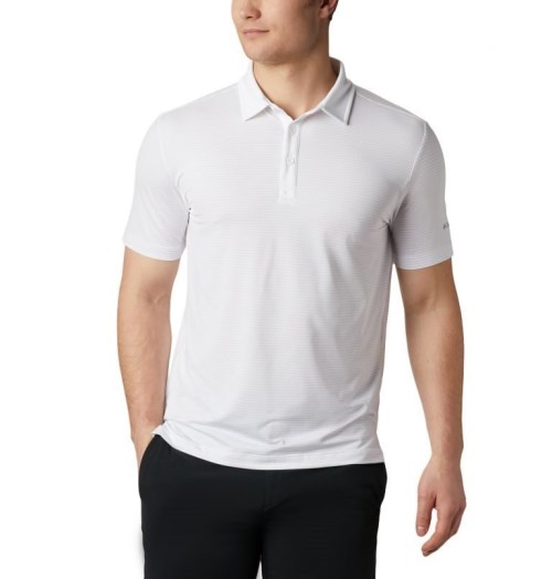 Men's Columbia Omni-Wick Sunday Polo Shirts White | CA-UC1L3