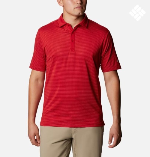 Men's Columbia Omni-Wick Sunday Polo Shirts Red | CA-UC45L