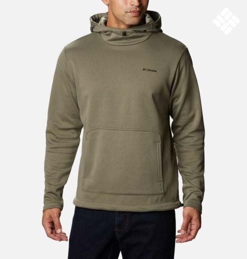 Men's Columbia Out-Shield Dry Fleece Hoodie Olive | CA-N3401