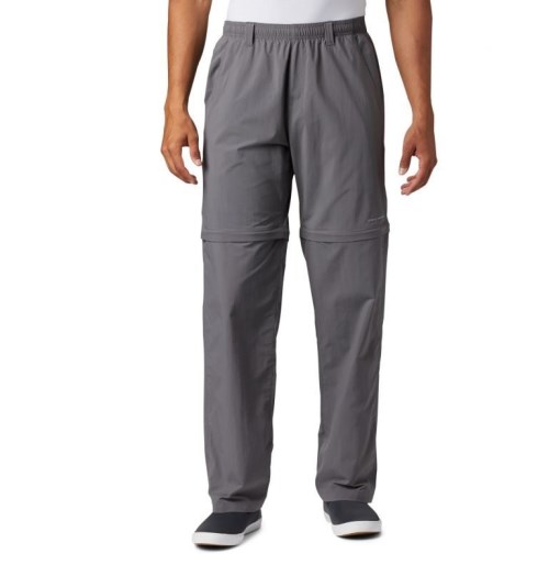 Men's Columbia PFG Backcast Convertible Pants Dark Grey | CA-ZCA80