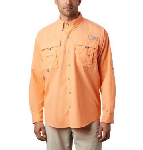 Men's Columbia PFG Bahama II Long Sleeve Shirts Orange | CA-ECA10