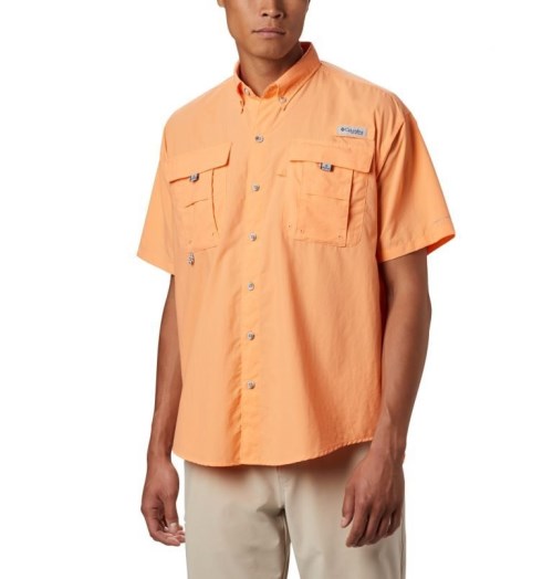 Men's Columbia PFG Bahama II Short Sleeve Shirts Orange | CA-OAC41