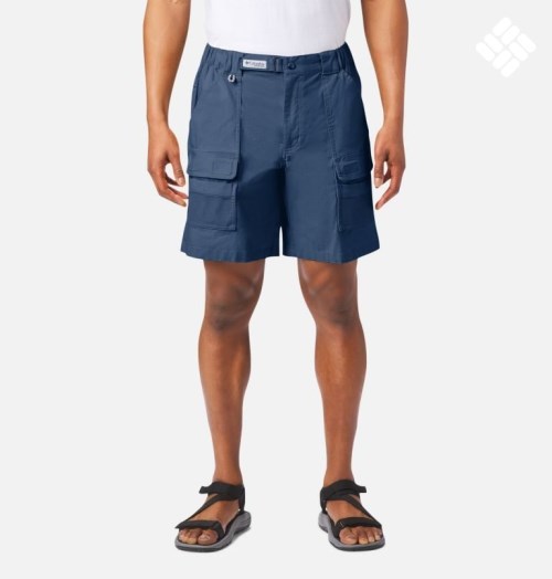 Men's Columbia PFG Half Moon III Shorts Navy | CA-P3LA1