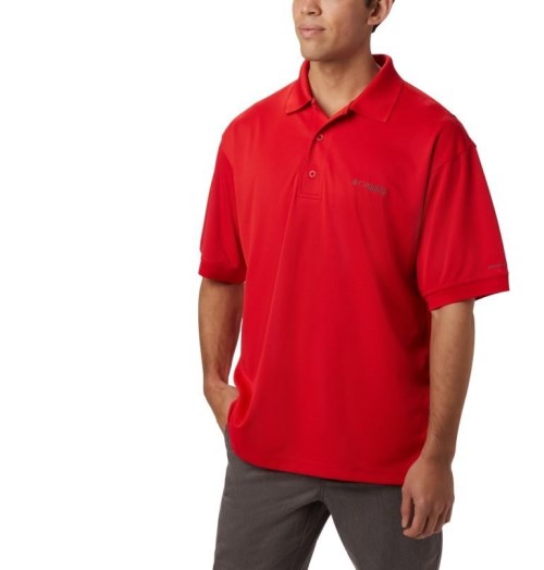 Men's Columbia PFG Perfect Cast Polo Shirts Red | CA-DL315