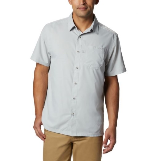 Men's Columbia PFG Slack Tide Camp Shirts Light Grey | CA-IC501