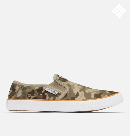 Men's Columbia PFG Slack Tide Slip On Sneakers Camo | CA-A43A5