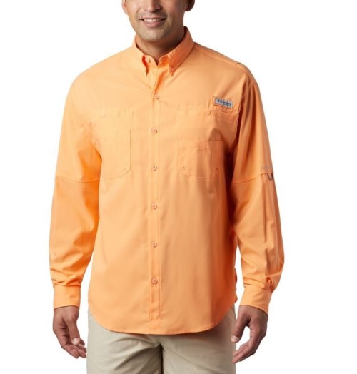 Men's Columbia PFG Tamiami II Long Sleeve Shirts Orange | CA-GA841