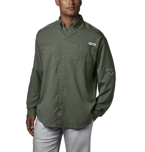 Men's Columbia PFG Tamiami II Long Sleeve Shirts Dark Grey | CA-M461L