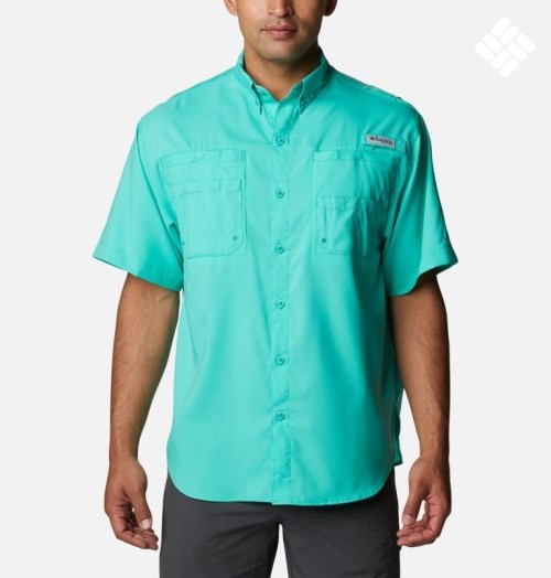 Men's Columbia PFG Tamiami II Short Sleeve Shirts Turquoise | CA-AA5LC