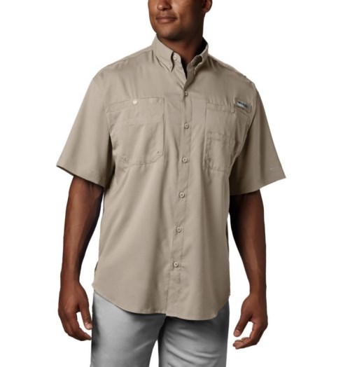 Men's Columbia PFG Tamiami II Short Sleeve Shirts Khaki | CA-P543C