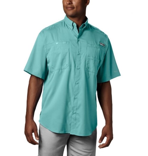 Men's Columbia PFG Tamiami II Short Sleeve Shirts Turquoise | CA-U0C15