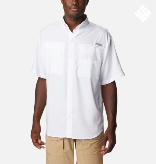 Men's Columbia PFG Tamiami II Short Sleeve Shirts White | CA-V63L4